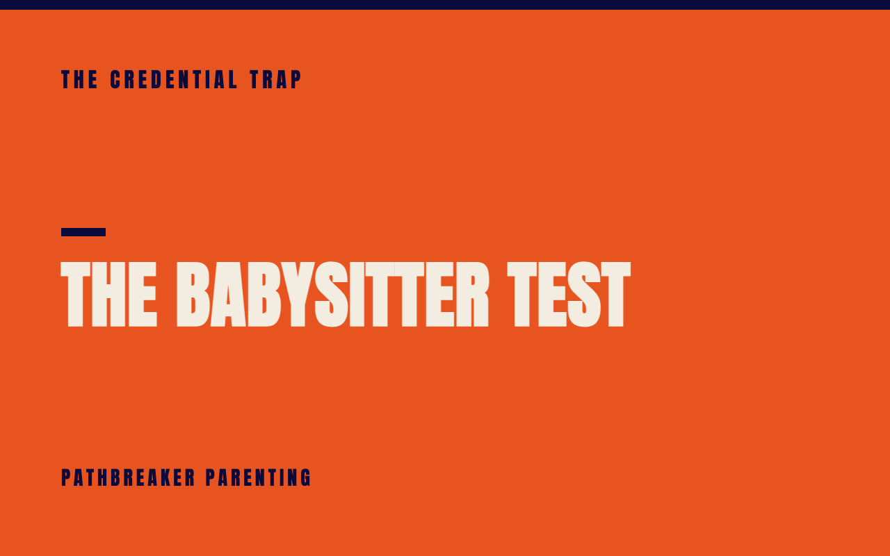 The Babysitter Test Nobody Applies to Their Own Kid — Pathbreaker Parenting blog header
